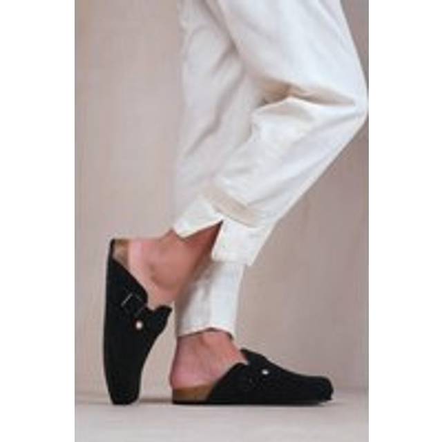 Where's That From Womens 'Palm' Closed Toe Flat Sandals With Buckle Detail - Black - Size UK 8