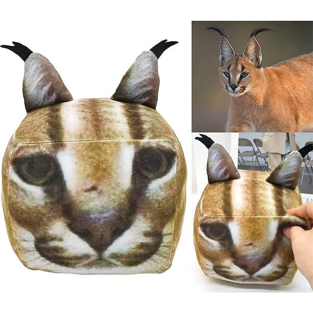 Big Floppa Plush Cartoon Cat Plushie,Raise a Floppa Plush Toy,7.5in Cute Square Cat Simulation Doll,Cute Animal Plushie Figure