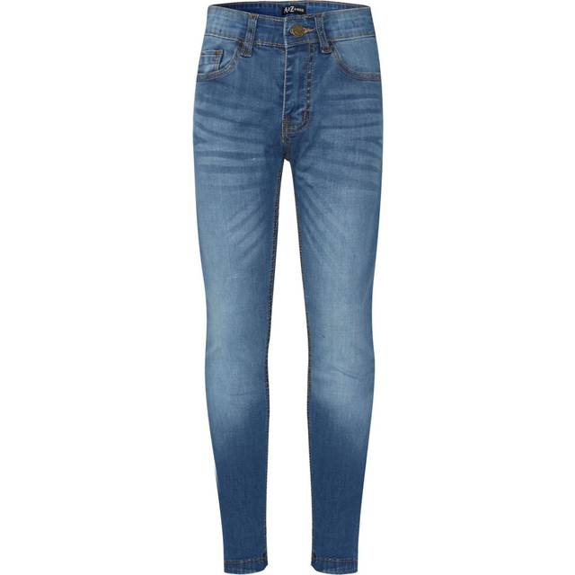 (13-14 Years, Mid Blue) Kids Boys Skinny Jeans Designer Black Denim Stretchy Pants Fit Trouser 5-13 Year