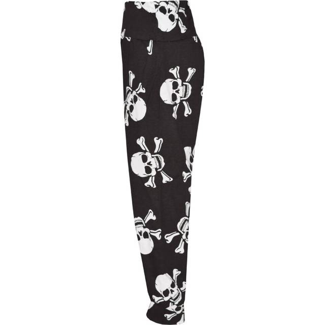 (4-5 Years, Skull & Cross Bones Print) Kids Girls Ali Baba Harem Trouser Plain Color Fashion Trendy Leggings 2-13 Years