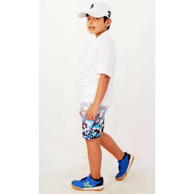 (9-10 Years) Kids Boys Girls Shorts Two Tone Camouflage Blue Summer Chino Knee Length Pants