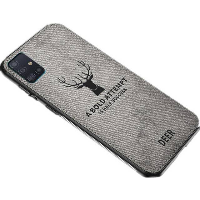 Deer Classic Canvas Cloth Shockproof TPU Protective Case for Samsung Galaxy S20 GRAY COLOR