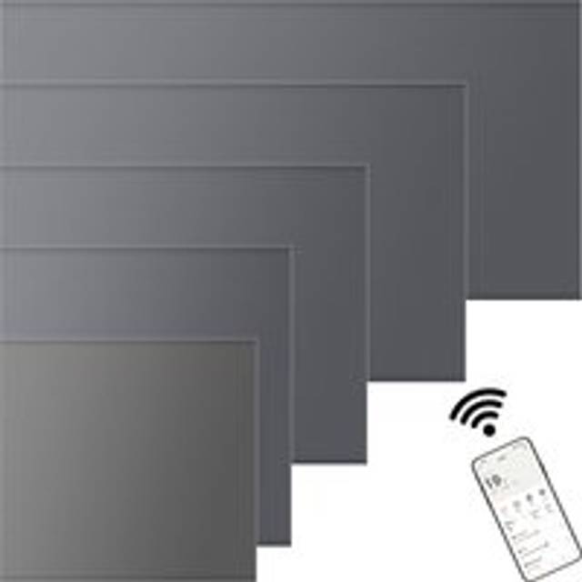 Electric Panel Heater WIFI App Controlled Slimline 1000W - Charcoal - One Size