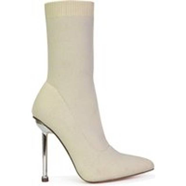 Womens high heel ankle boots ladies knit sock fit stilettos booties size 3-8