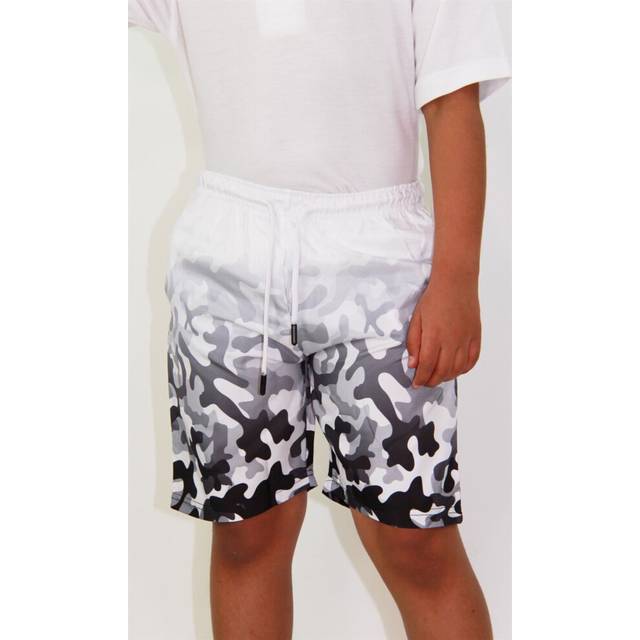 (7-8 Years) Kids Boys Girls Shorts Two Tone Camouflage Grey Summer Chino Knee Length Pants