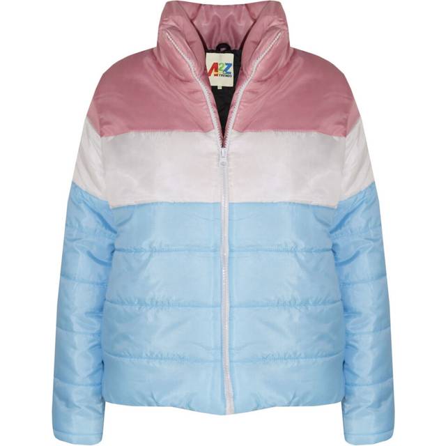 (5-6 Years) Kids Boys Girls Jackets Designer Contrast Panel Hooded Padded Quilted Warm Coats
