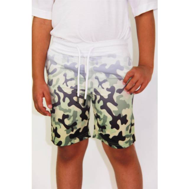 (3-4 Years) Kids Boys Girls Shorts Two Tone Camouflage Green Summer Chino Knee Length Pants