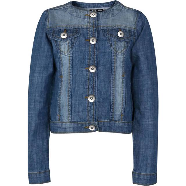 (7-8 Years) Kids Girls Denim Jackets Designer Light Blue Jeans Jacket Fashion Coat 3-13 Year