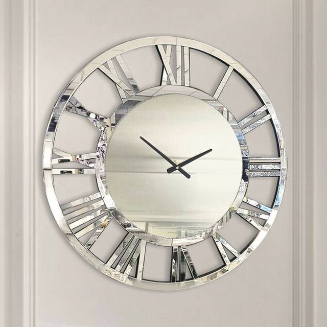Acrylic Wall Clock - Silver (80cm H x 80cm W x 3.5cm D)