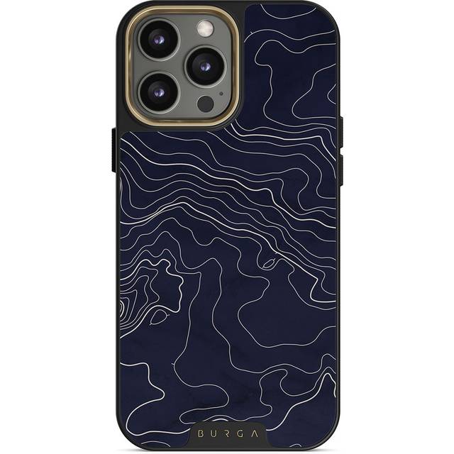 Drifting Shores - Line Art iPhone 13 Pro Case, Elite Dark (MagSafe) / Gold