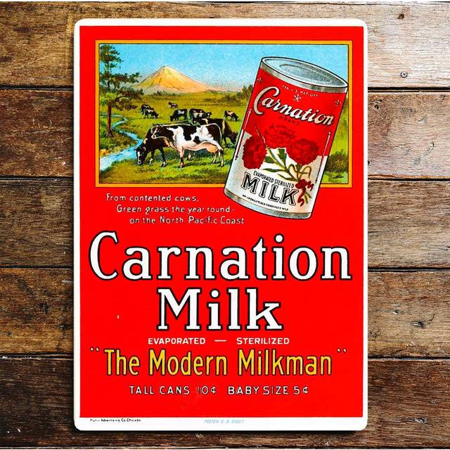 Carnation Milk The Modern Milkman Metal Sign (25cm H X 20cm W)