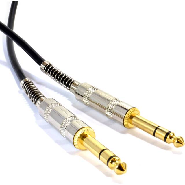 kenable GOLD Stereo Balanced Jack 6.35mm METAL Plugs Cable Lead Black  5m