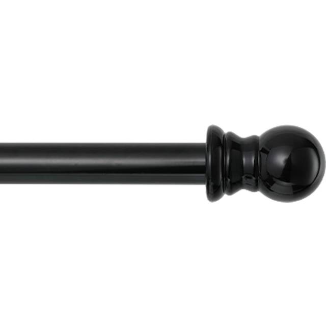 "1 Inch Black Curtain Rods for windows  Heavy Duty Adjustable Splicing Single Curtain Rod with Brackets (30-60"""")"