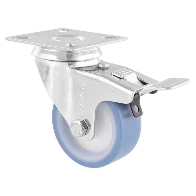 Wagner wheel Ø 50 mm, pack of 4, TPR, wheel Ø 50 mm, pack of 4, TPR, swivel castor with wheel stop