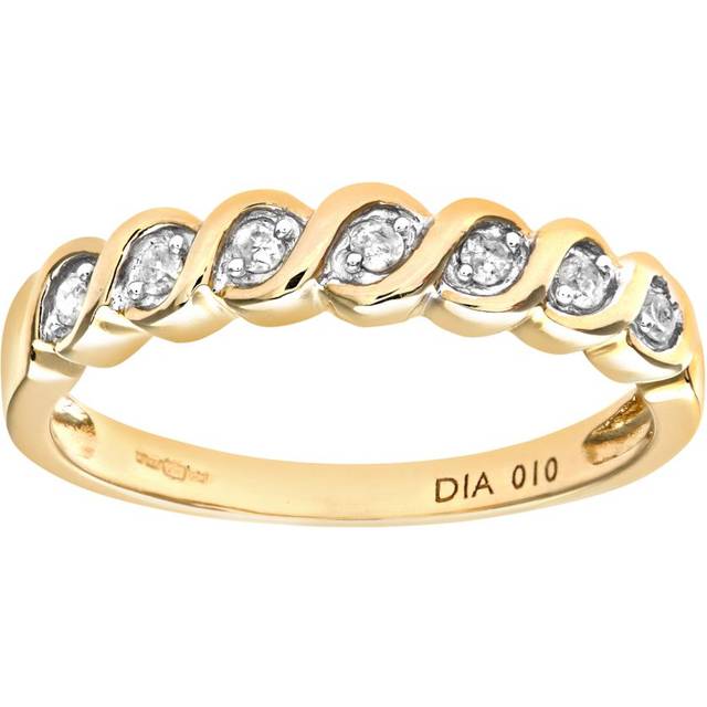 Diamant L'Eternel Womens Ladies 9ct Yellow Gold Fancy 10pts Diamond Eternity Ring - Size P