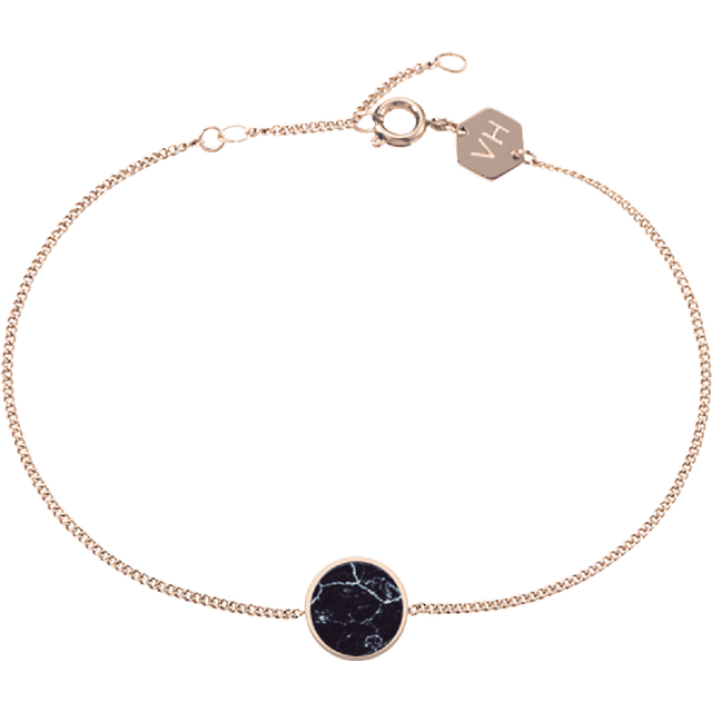 Victoria Hyde London Womens Bracelet Sudbury Hill Black Marble Gold Stainless Steel - One Size - Black/Gold