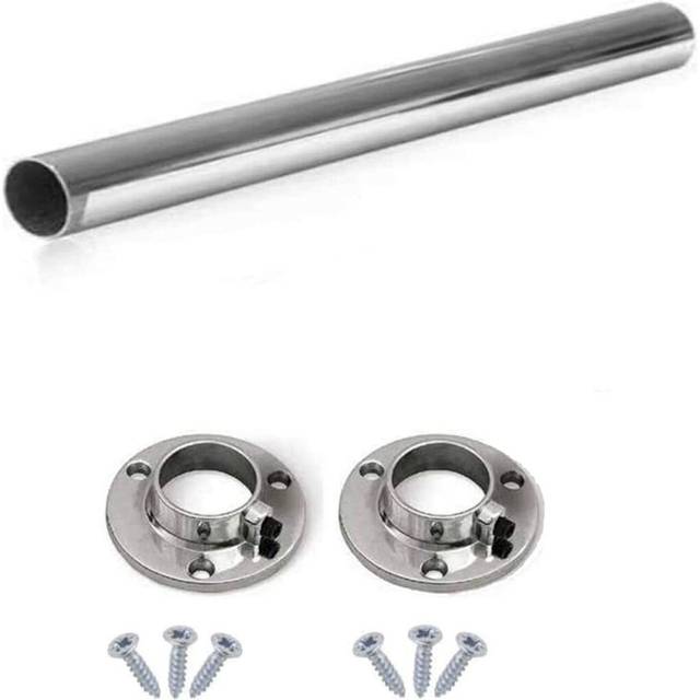 140cm Wide Wardrobe Rail - Chrome (100cm H X 140cm W X 2.5cm D)