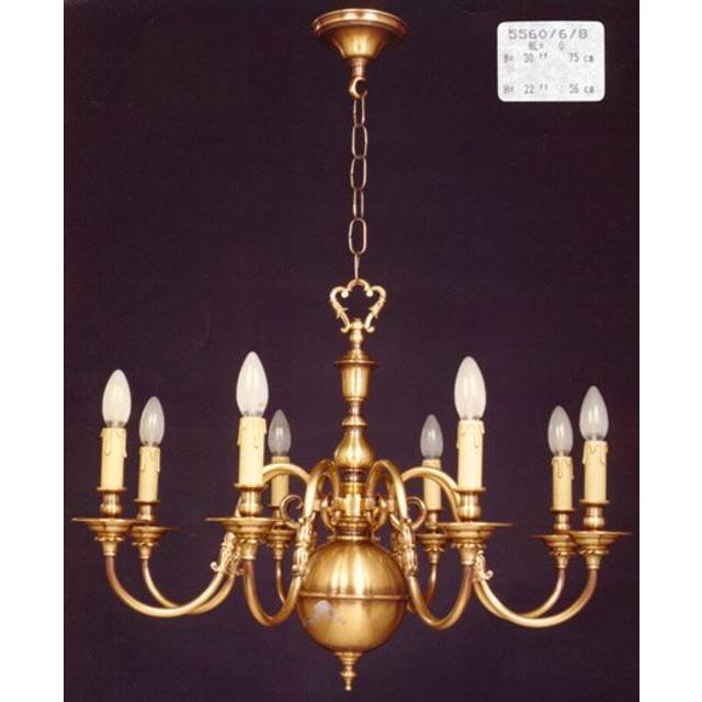Dehaan 8-Light Candle-Style Chandelier - Mat Shaded Flemish (56cm H X 75cm W X 75cm D)