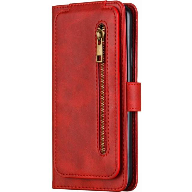 Flip Case For Iphone 13 Pro Wallet With Zip And Card Holder Red