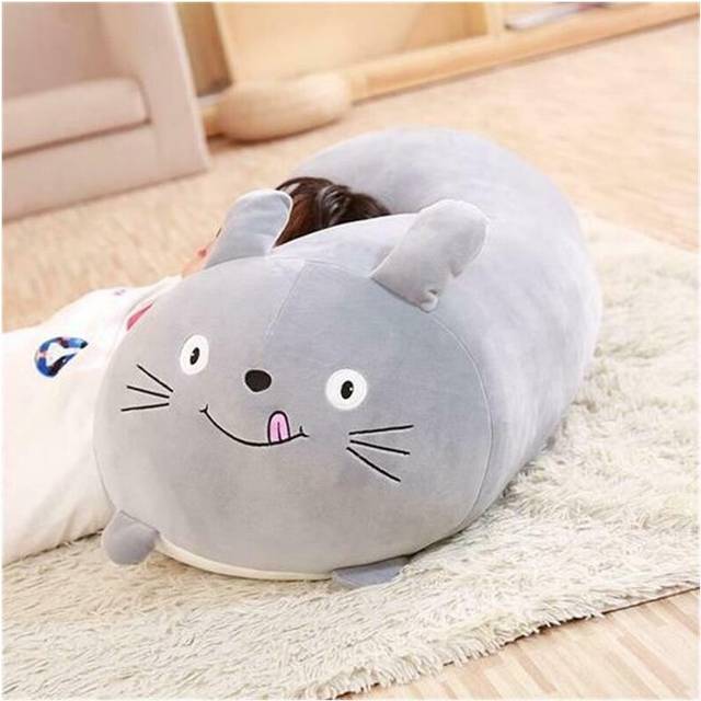 (Grey, 60cm) Squishy Chubby Cute Animal Cartoon Pillow Cushion