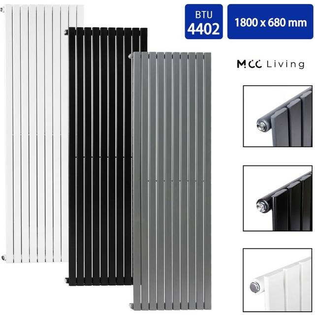 Single Flat Panel Vertical Column Radiator (H)1600mm By Mcc Direct - One Size