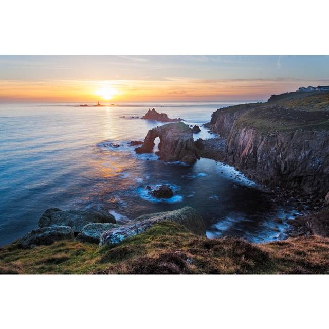 Lands End Sunset Cornwall by Ianwool - Wrapped Canvas Photograph (20cm H x 30cm W)
