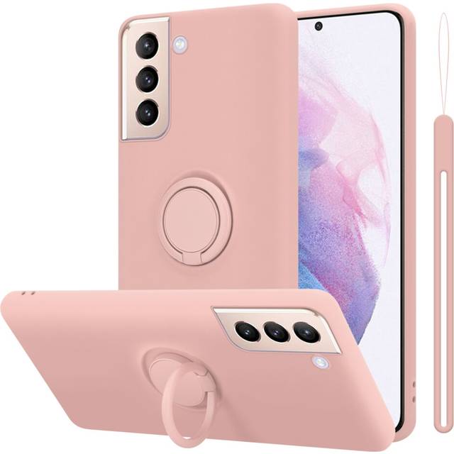 (LIQUID PINK) Cadorabo Case for Samsung Galaxy S22 PLUS Cover Protection TPU Silicone Gel Back case Fokus Ring