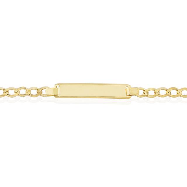 Jewelco London 9ct Gold Curb ID Identity Bracelet 6.3" - BRNR02360-05