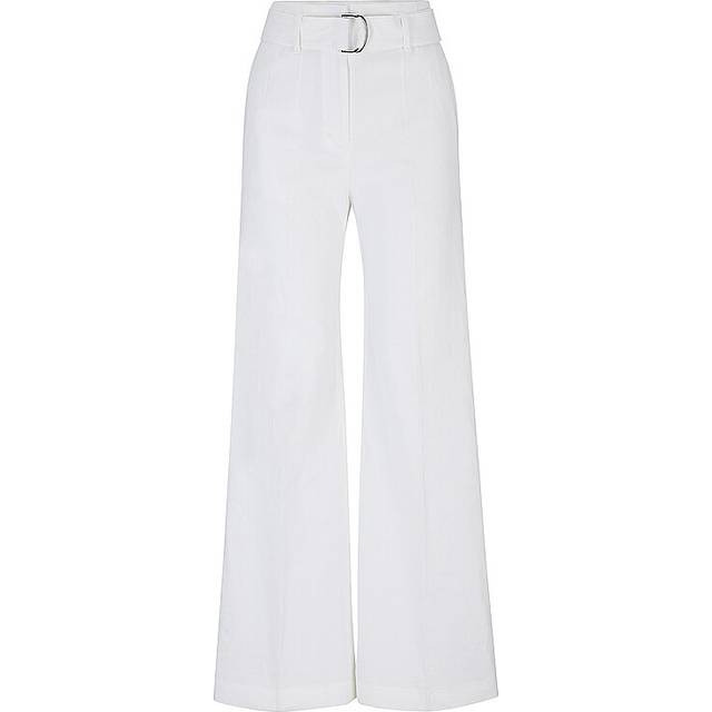 Hugo, Byxor, Dam, 2Xl, Linne, Högmidjade avslappnade linnebyxor