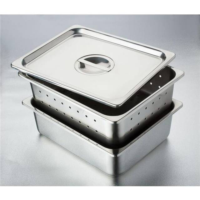 Tech Med 4273 12.5 x 7 x 4 in. Stainless Steel Instrument Tray with No Cover