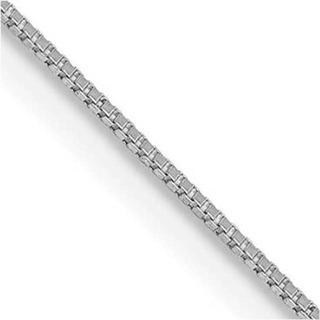 14K White Gold 0.5 mm Box with Spring Ring 13 in. Clasp Chain