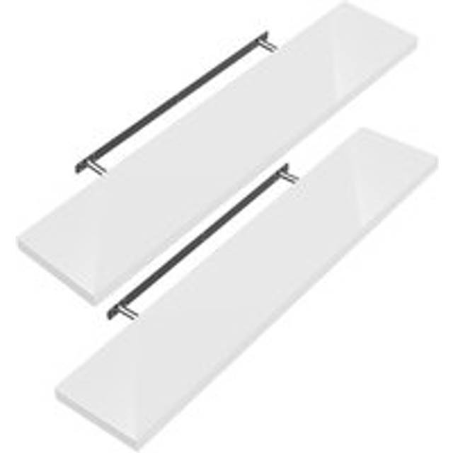 Floating Shelves Including Bracket Wall Shelving Living Room Kitchen Bedroom Office 38mm Thick Hidden Wall Fixing 15kg Capacity mdf 70cm (de), Set of