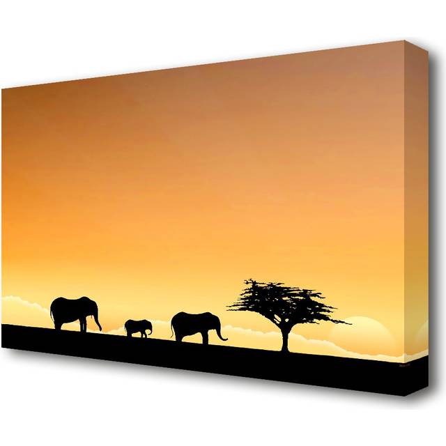 Elephant Paradise Wildlife - Photograph Print on Canvas (66 cm H x 101.6 cm W)
