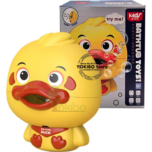 (duck with Box) Baby Bath Toys Bubble Machine Duck Crabs Frog Music Kids Bath Toy