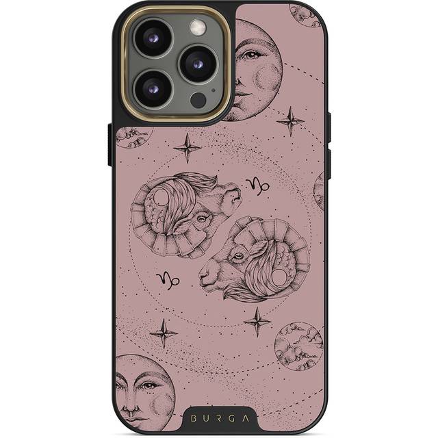 Capricorn - iPhone 14 Pro Case, Elite Dark (MagSafe) / Gold / Pink