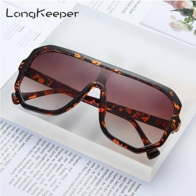 (Black Grey) LongKeeper Oversized Women Sunglasses Men Big Frame Irregular Sun Glasses Fashion Ladies Travel Party Shades Eyewear UV400