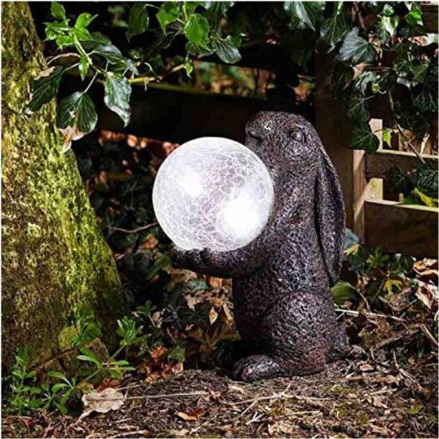 Garden Rabbit with Crystal Ball Home Table Lamp Garden Pond Light