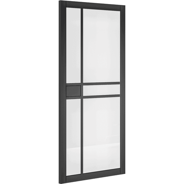Deanta Urban Collection Dalston Black Prefinished Clear Glazed Internal Door (Size: 2040 x 726mm, Thickness: 40mm)