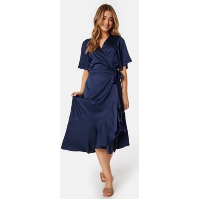 Bubbleroom Occasion Frill Dress Dark blue S