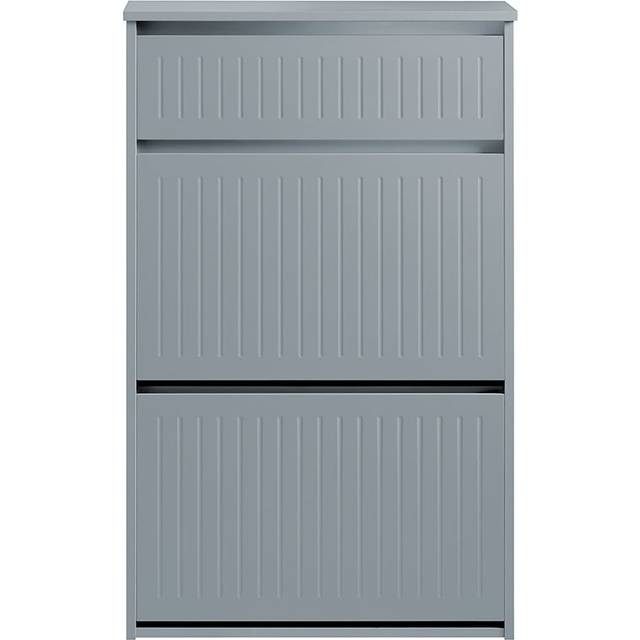 2 Flip-drawers 1 Pull Out Drawer Shoe Storage Cupboard Light Grey,FSR165-HG - Sobuy