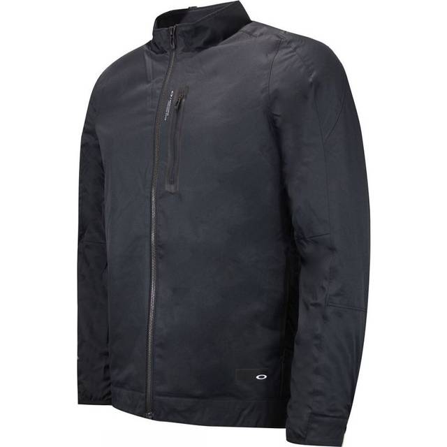Oakley City Performance Long Sleeve Zip Up Black Mens Bomber Jacket 412423 02E Cotton - Size Large