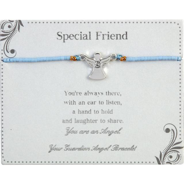 Special friend guardian angel bracelet on beaded string with envelope gift idea