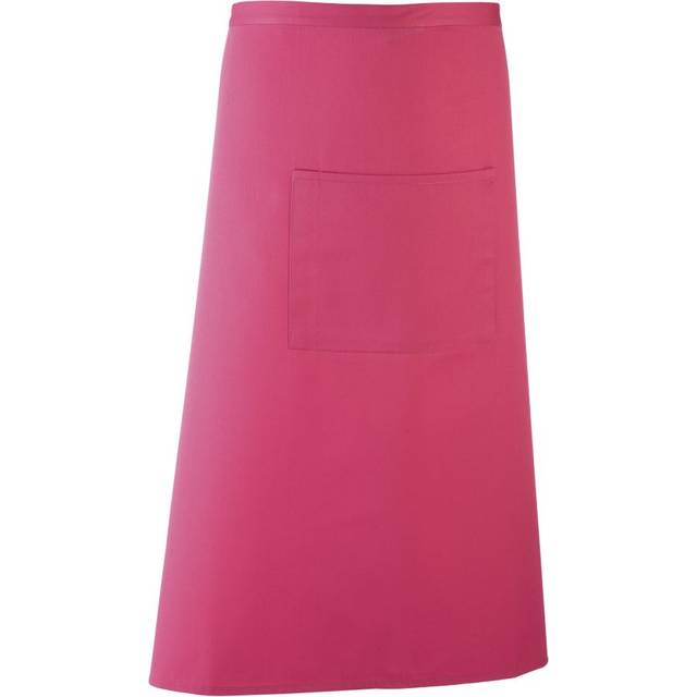 (One Size, Hot Pink) Premier Unisex Colours Bar Apron / Workwear (Long Continental Style) (Pack of 2)