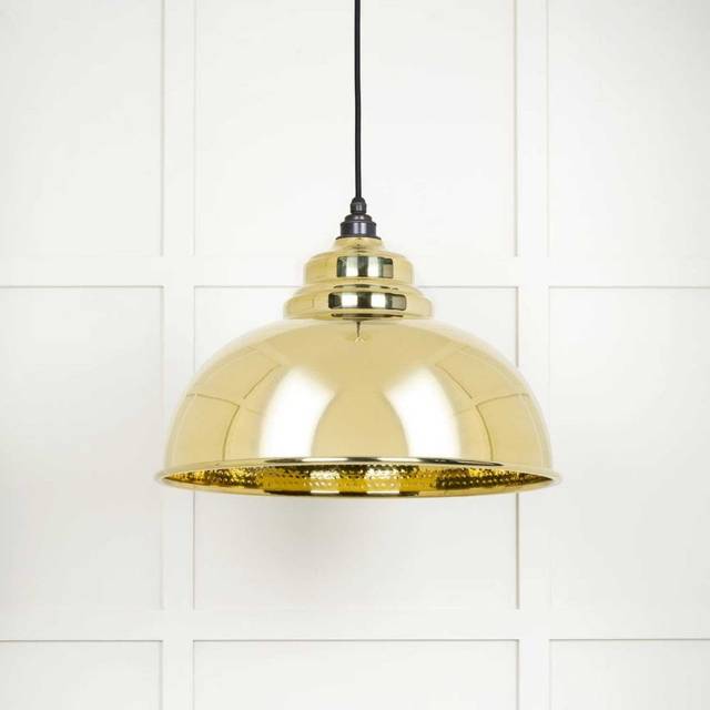 Harborne Pendant Ceiling Light - Brass, Hammered
