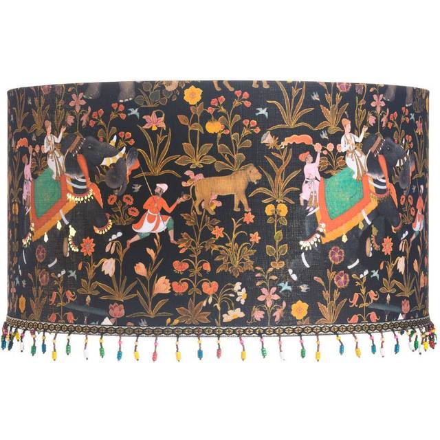 Hindustan Anthracite Drum Shade By Mindthegap - Pendant Lampshade, Large (Large)