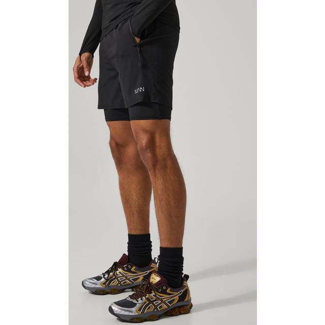 Man Active Gym 5inch 2-in-1 Regular Fit Short - Black - L
