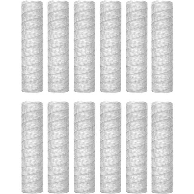 12Pcs 5 Micrometre String Wound Water Filter Universal Replacement Sediment Filters 10Inch