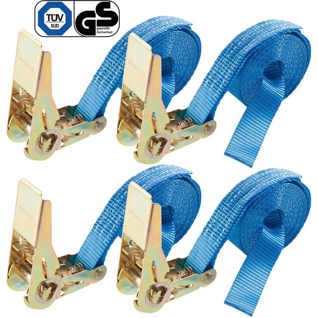 AREBOS tensioning belt | hard belt | lashing belt | ratchet tensioning belt | one-piece 4m 800daN | 4-pack