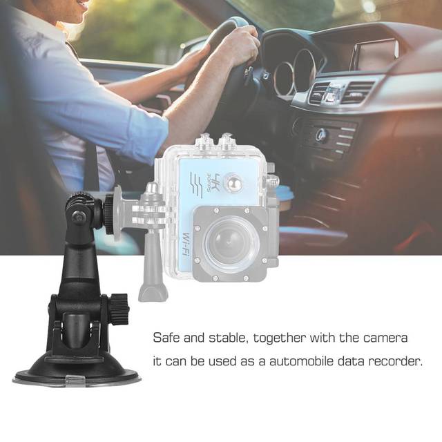 Car Suction Cup Mount and Tripod Adapter for car record holder stand Bracket for GoPro hero 7/6/5/4 SJCAM /YI black
