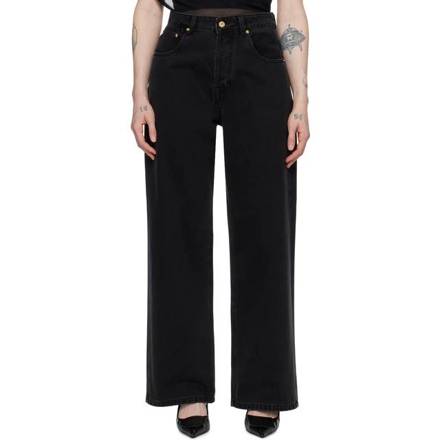 Jacquemus, Wide Jeans, female, Black, W32, Jeans with wide legs
